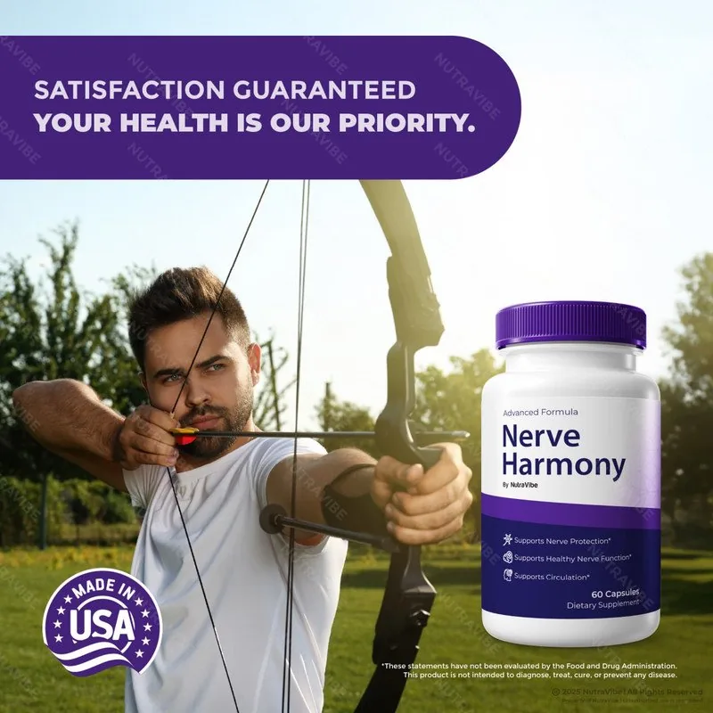 Nerve Harmony 60-day money-back guarantee on your nerve support supplement