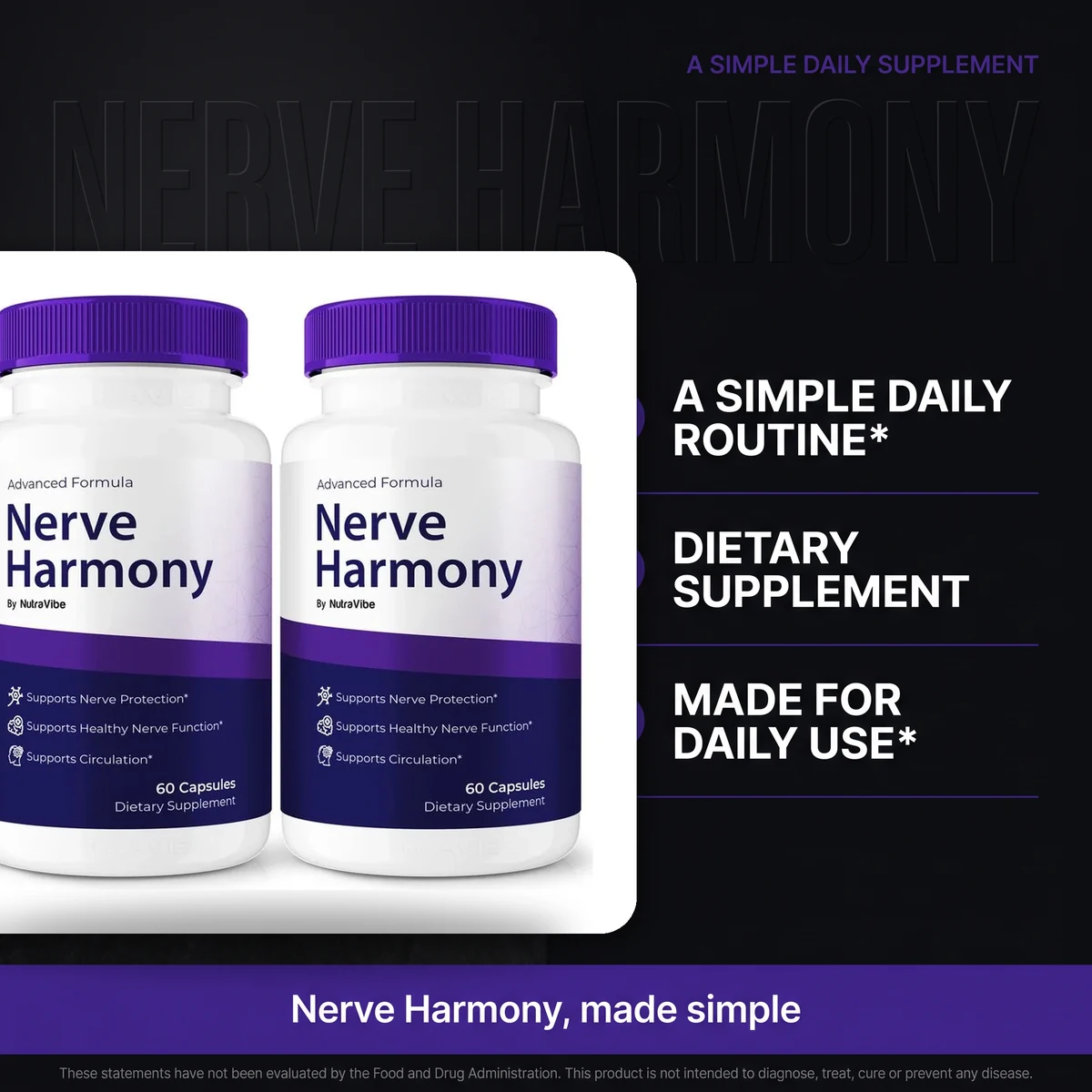 Why Nerve Harmony: a simple twice-daily routine built around one 1000 mg blend