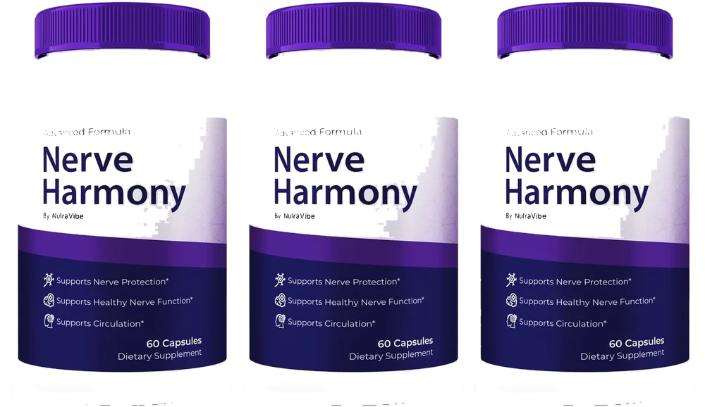 Nerve Harmony 3-bottle nerve support supplement package