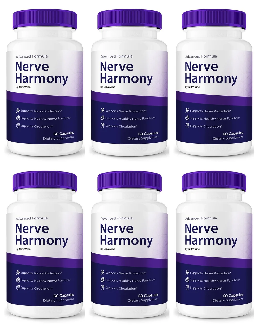 Nerve Harmony six-bottle nerve support supplement bundle